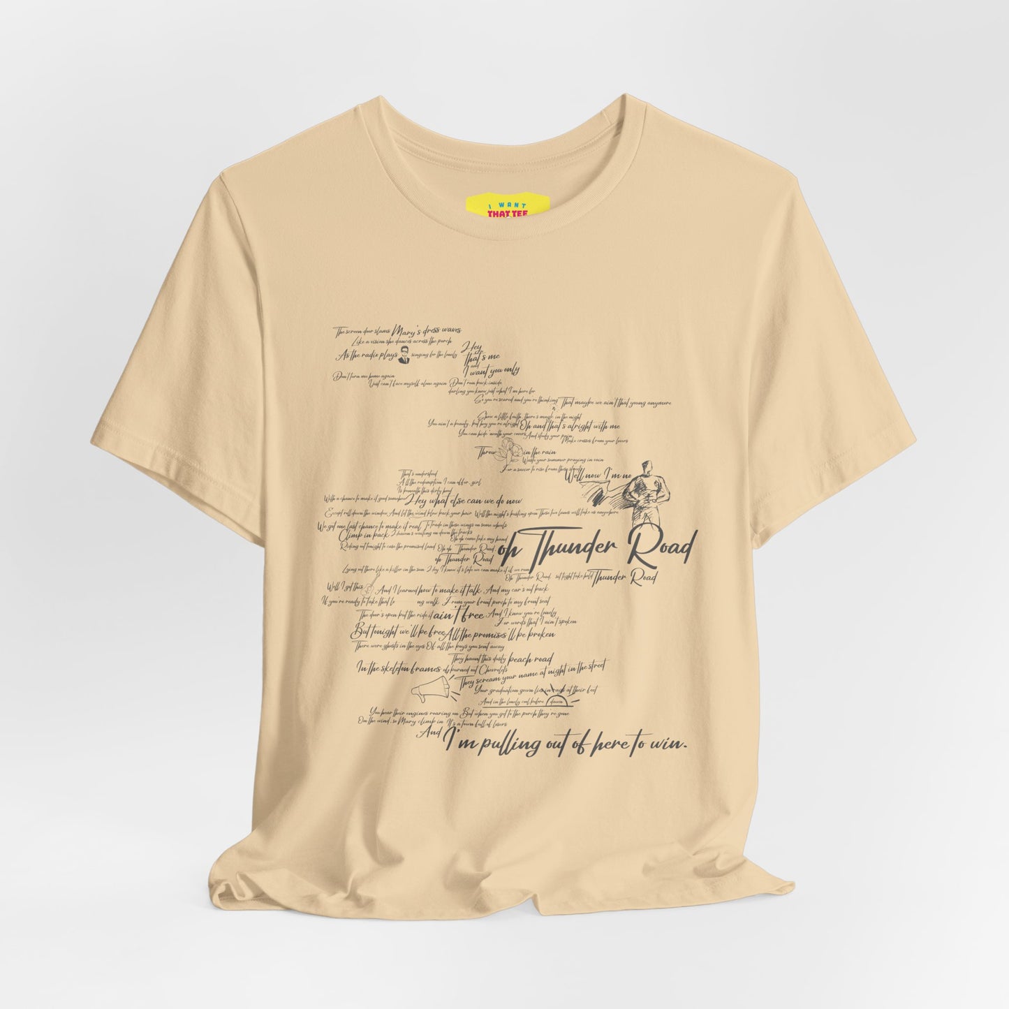 THUNDER ROAD - BRUCE SPRINGSTEEN LYRICS (Unisex Softstyle T-Shirt)