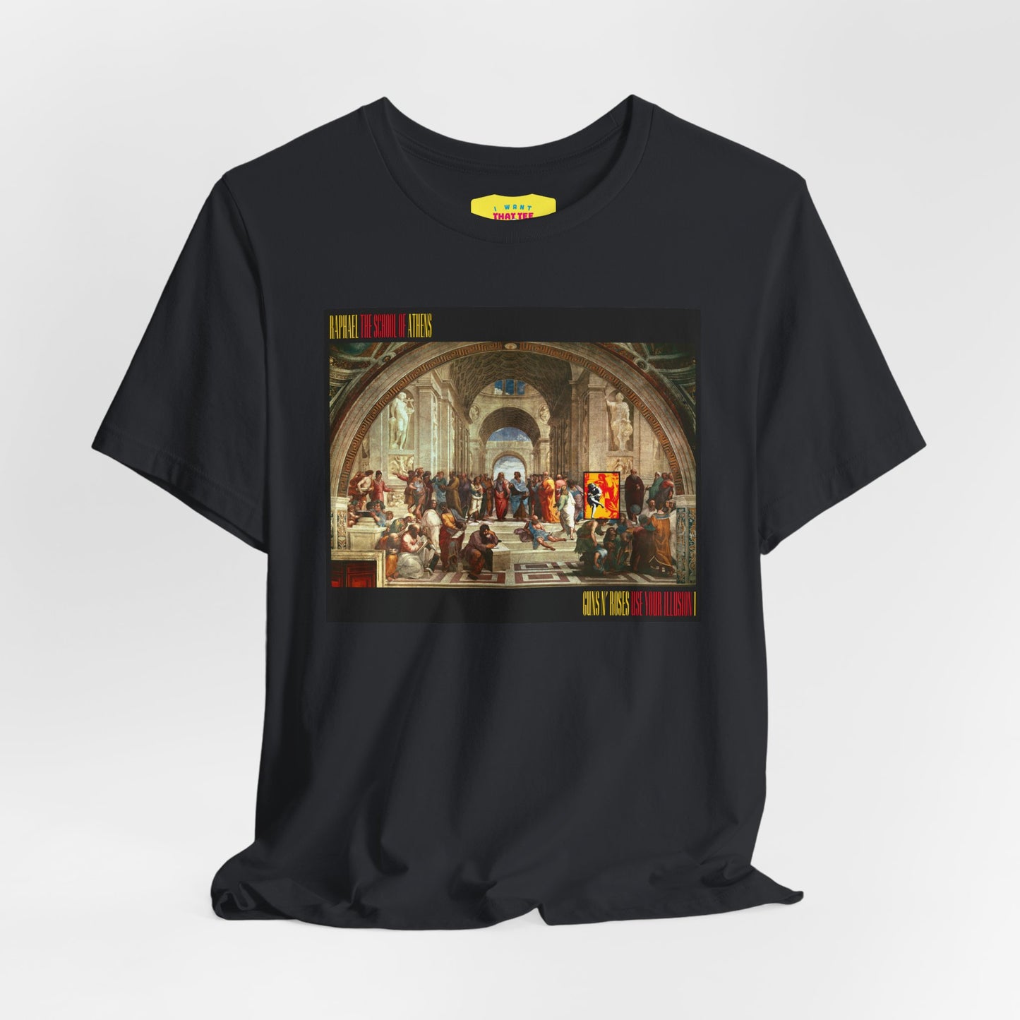 GUNS N ROSES - USE YOUR ILLUSION I & II ALBUM COVER + RAPHAEL ART (Unisex Jersey Short Sleeve Tee)