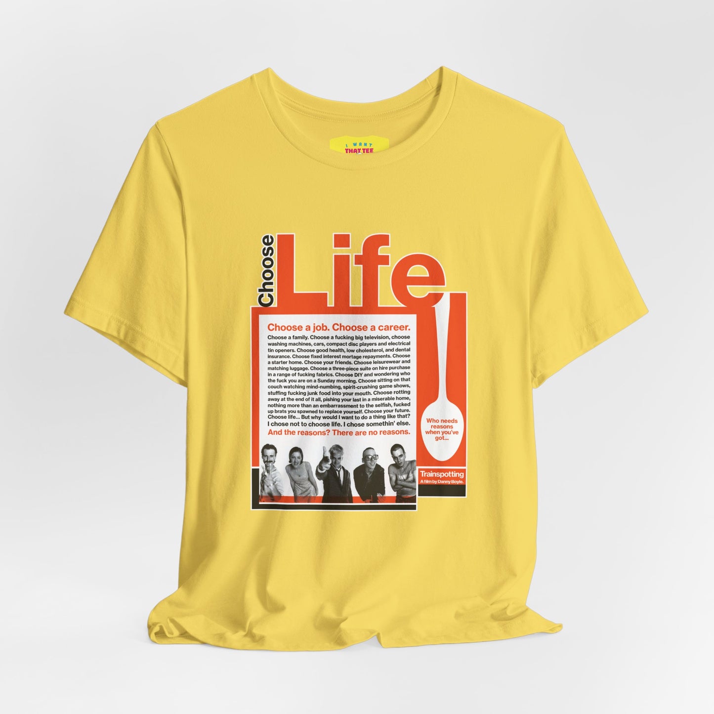 CHOOSE LIFE - TRAINSPOTTING (Unisex Softstyle T-Shirt)