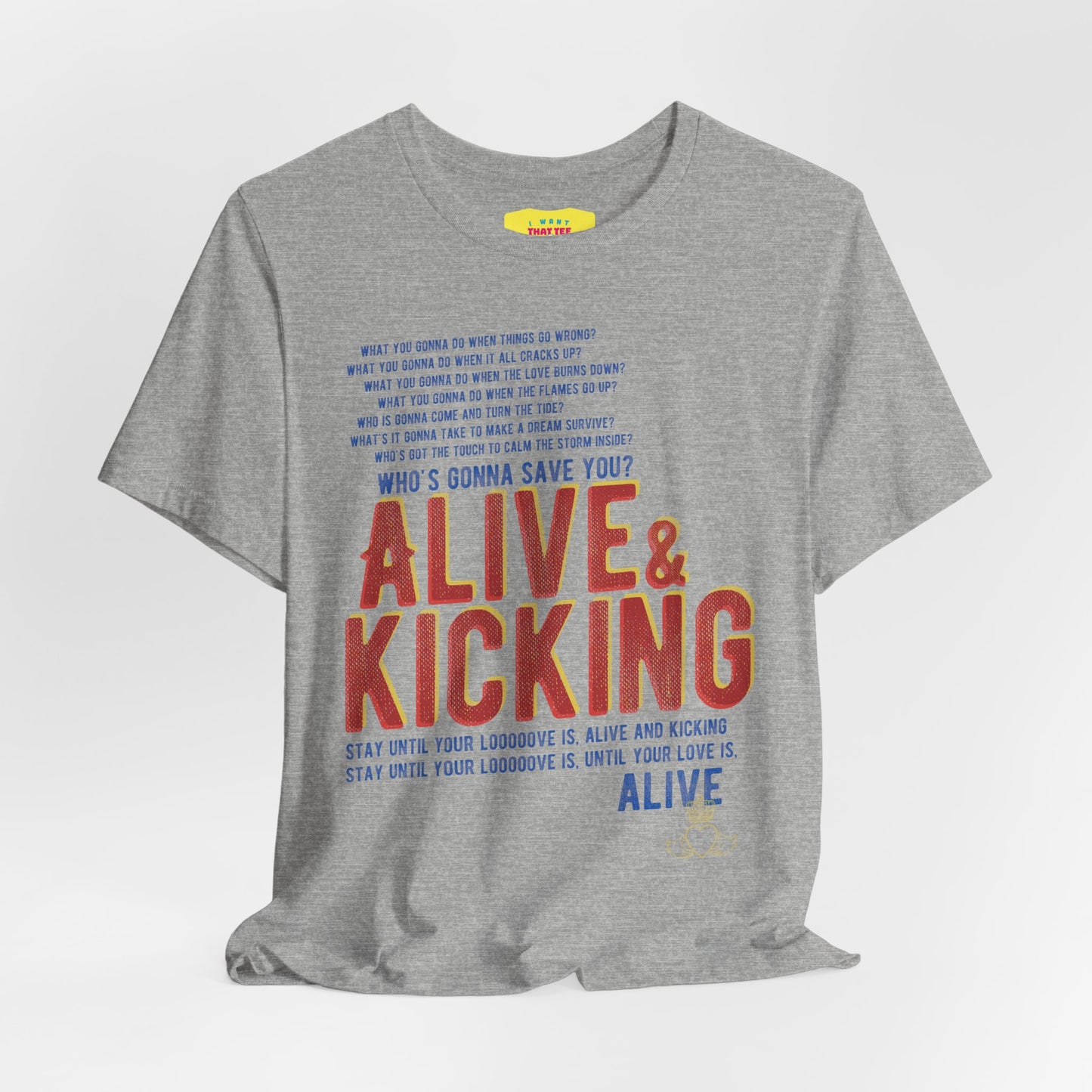 SIMPLE MINDS - ALIVE & KICKING (Unisex Jersey Short Sleeve Tee)