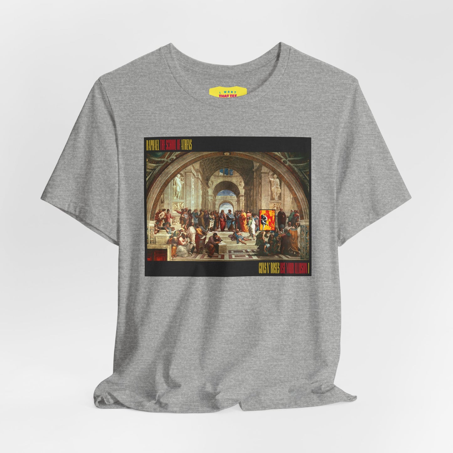 GUNS N ROSES - USE YOUR ILLUSION I & II ALBUM COVER + RAPHAEL ART (Unisex Jersey Short Sleeve Tee)