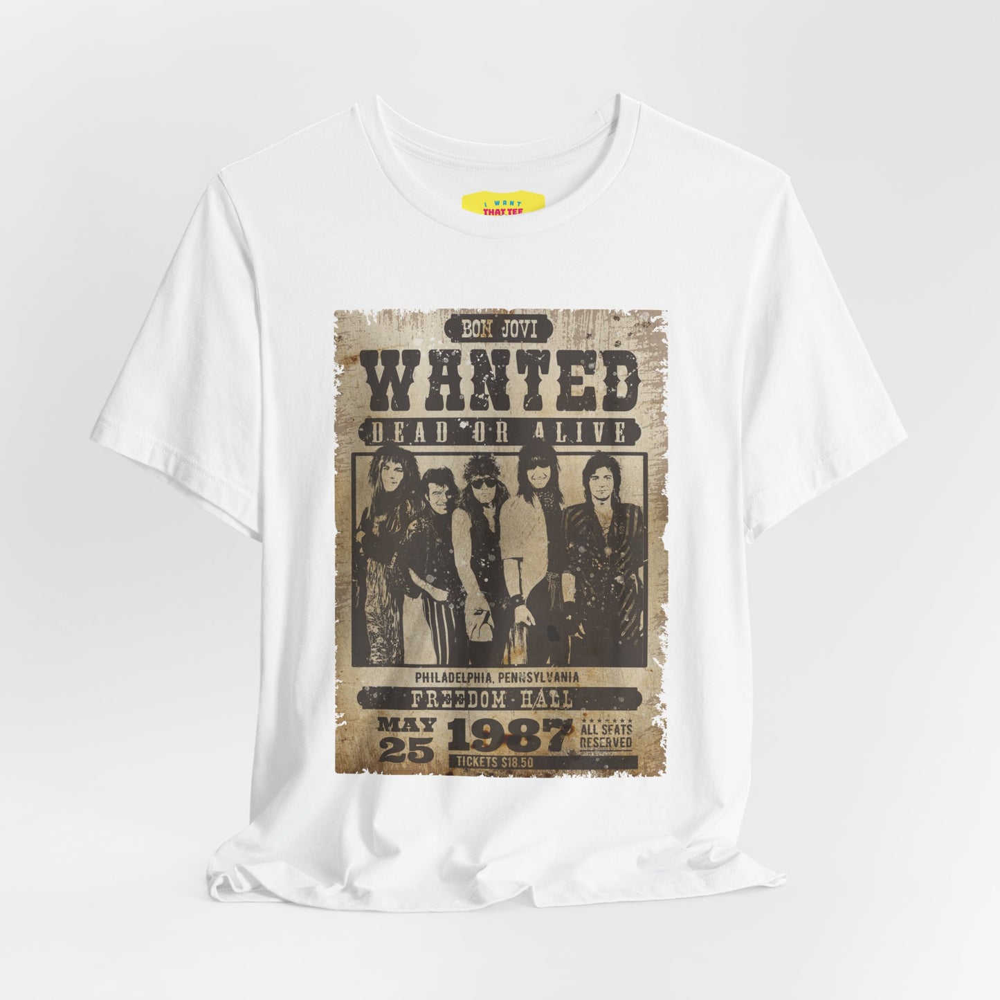 WANTED DEAD OR ALIVE - BON JOVI (Unisex Jersey Short Sleeve Tee)