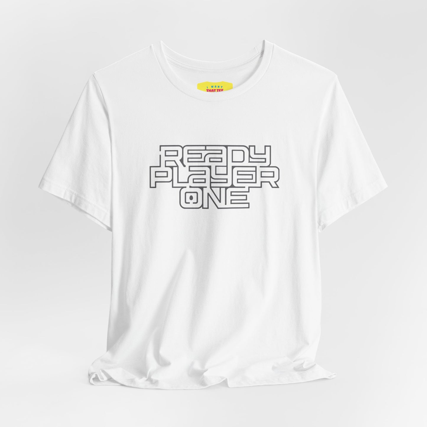 READY PLAYER ONE - STEVEN SPIELBERG'S MOVIE (Grey text, Unisex Softstyle T-Shirt)