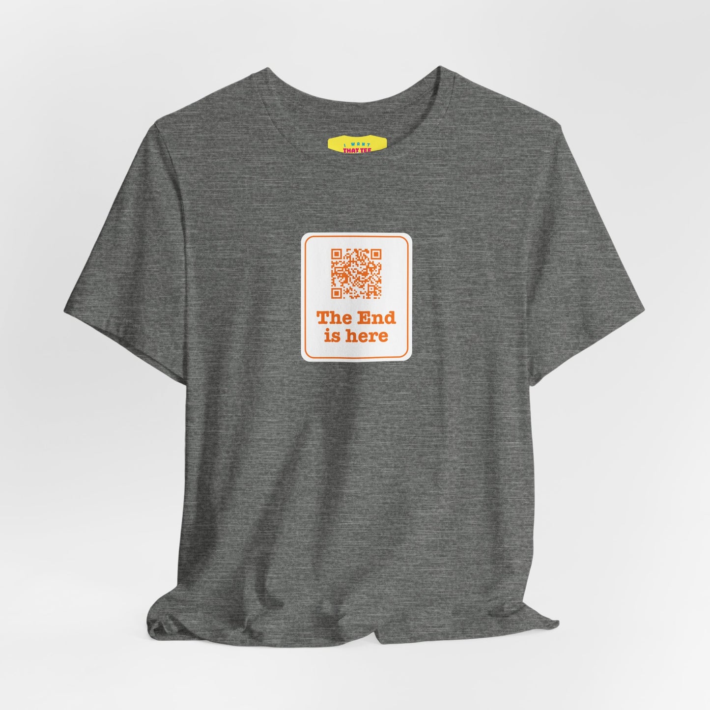 THE END IS HERE - THAT'S ALL FOLKS QR JOKE (Unisex Jersey Short Sleeve Tee)