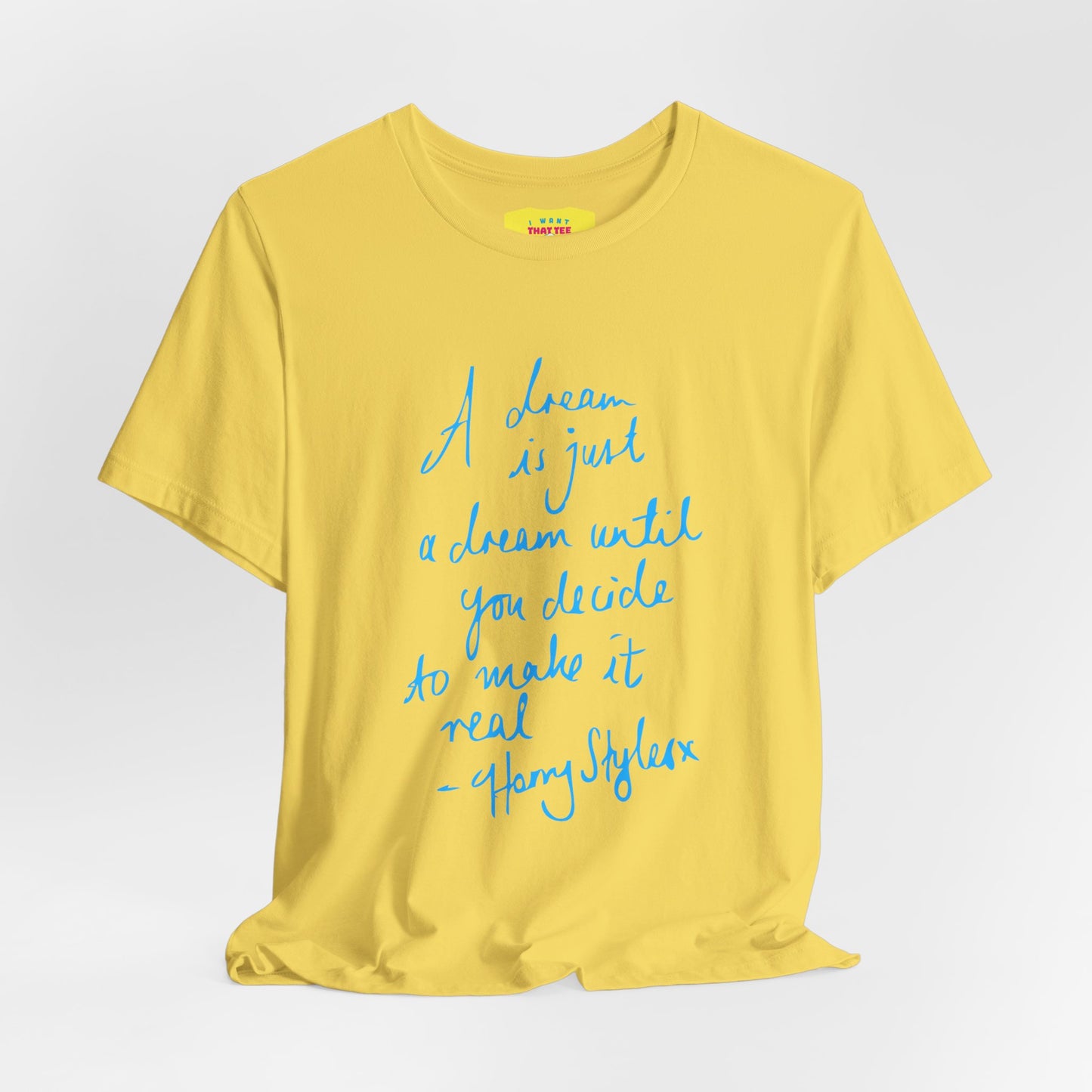 A DREAM IS JUST A DREAM - HARRY STYLES (Light blue text, Unisex Softstyle T-Shirt)