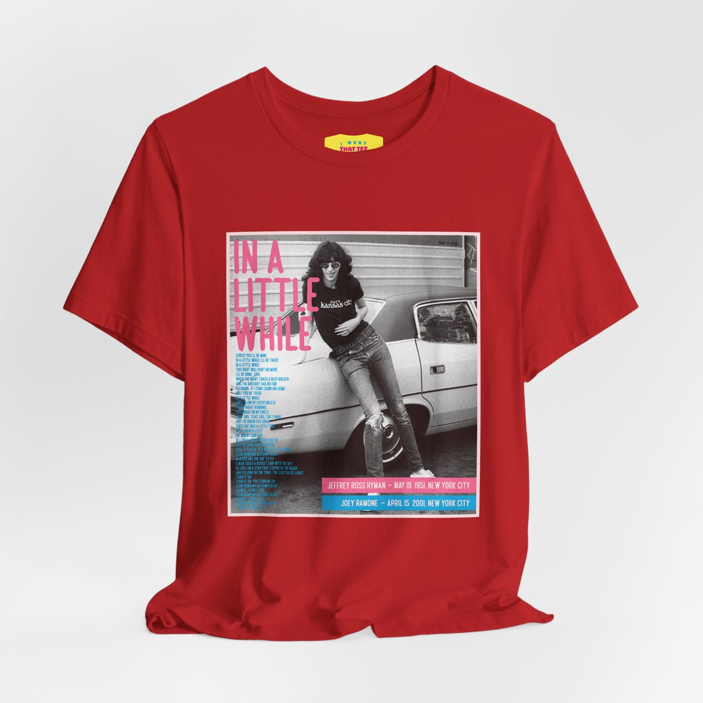 JOEY RAMONE - IN A LITTLE WHILE (Unisex Softstyle T-Shirt)