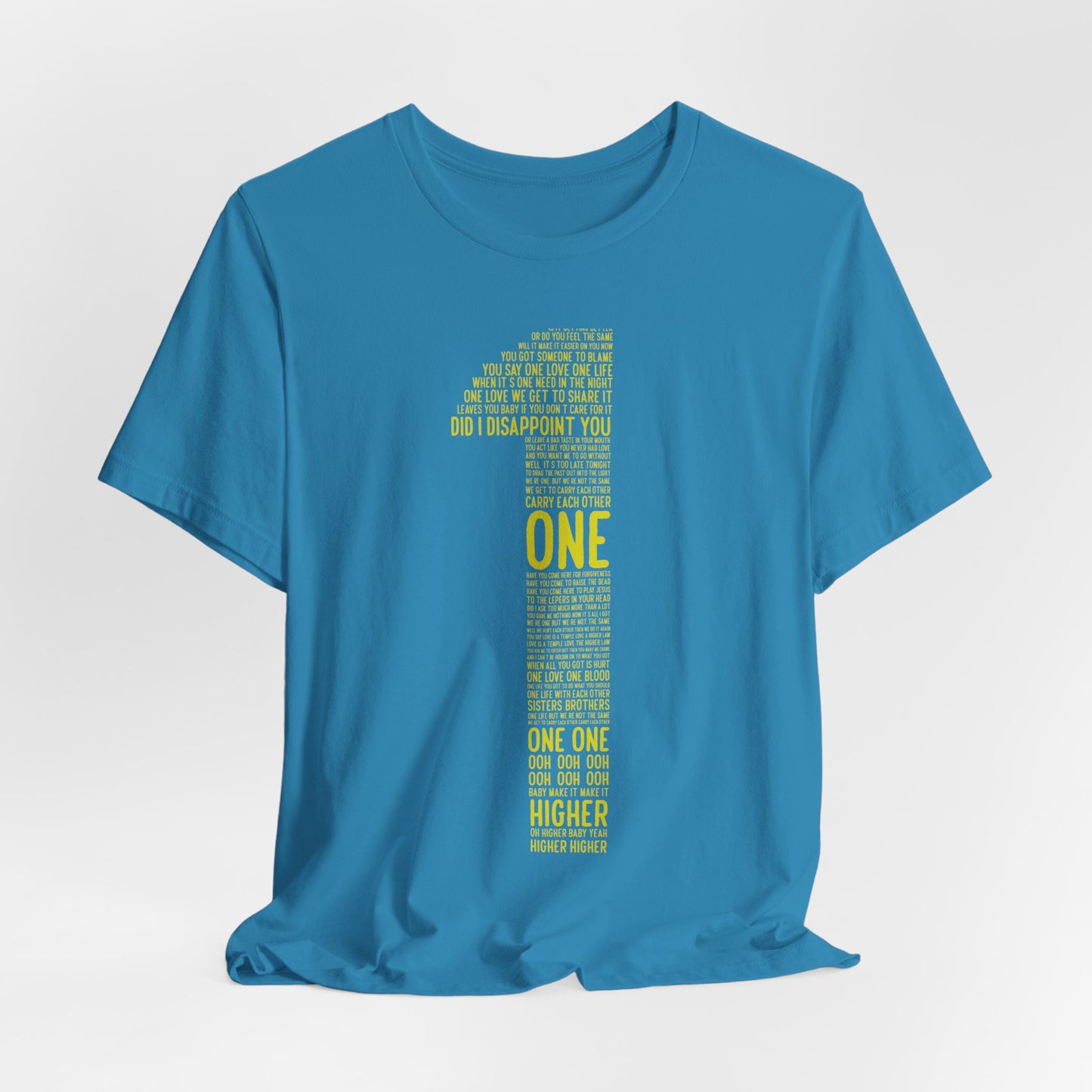 ONE - U2 LYRICS (Unisex Jersey Short Sleeve Tee)