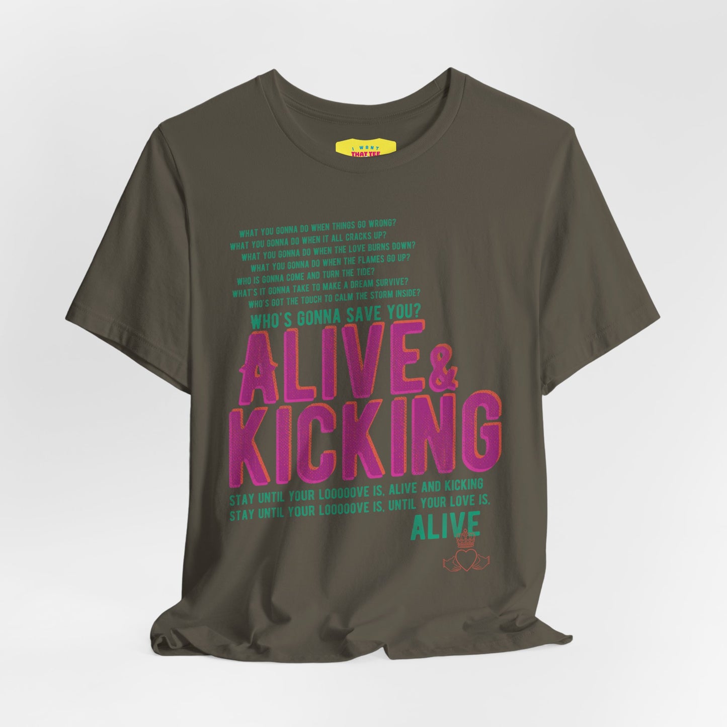 SIMPLE MINDS - ALIVE & KICKING (Unisex Jersey Short Sleeve Tee)