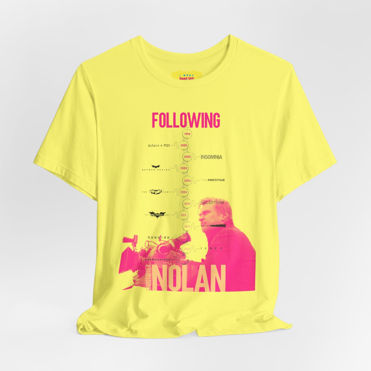 FOLLOWING CHRISTOPHER NOLAN (Unisex Jersey Short Sleeve Tee)