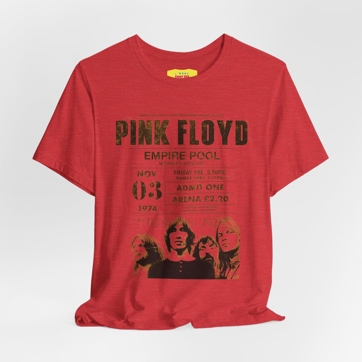 PINK FLOYD EMPIRE POOL CONCERT POSTER (Unisex Jersey Short Sleeve Tee)