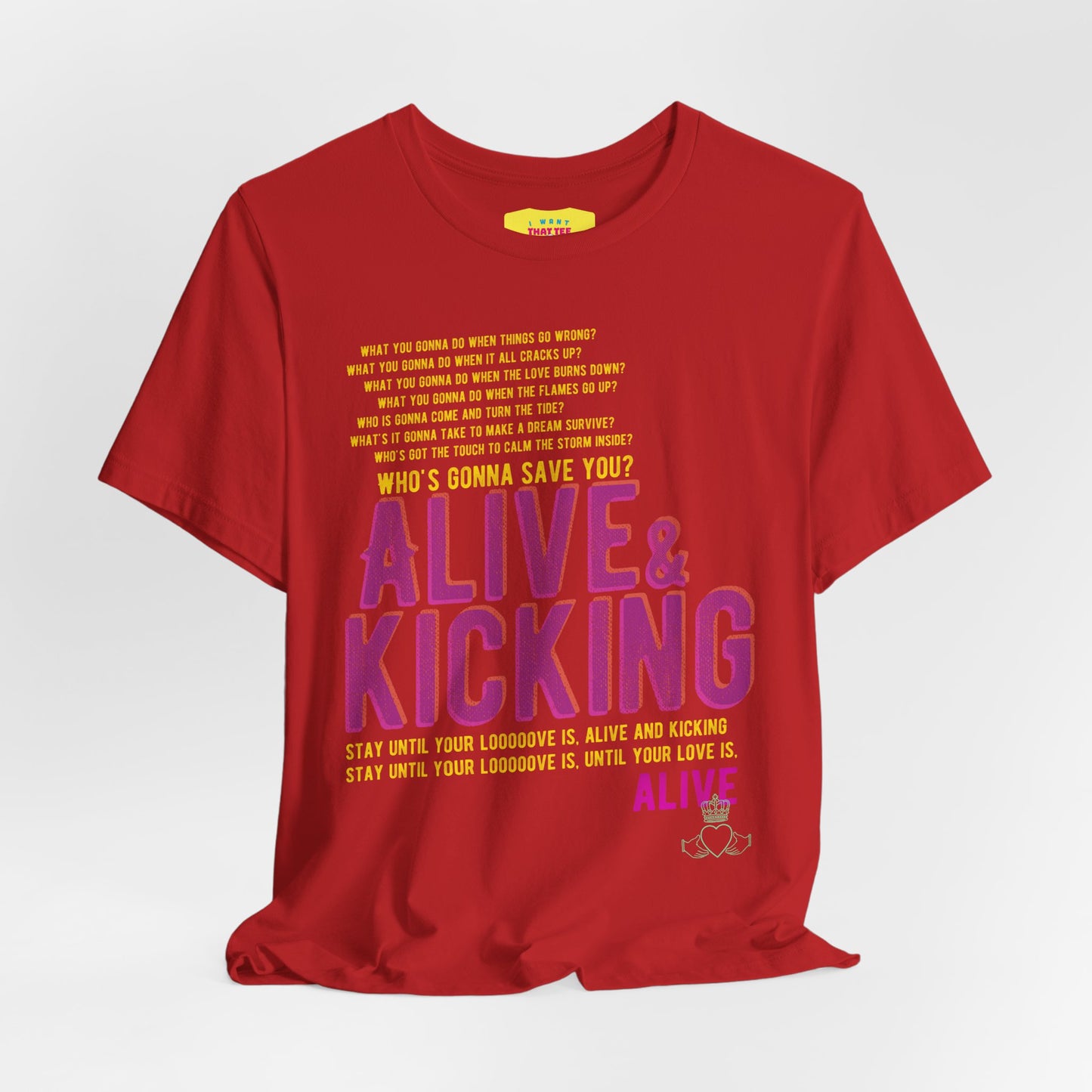 SIMPLE MINDS - ALIVE & KICKING (Unisex Jersey Short Sleeve Tee)