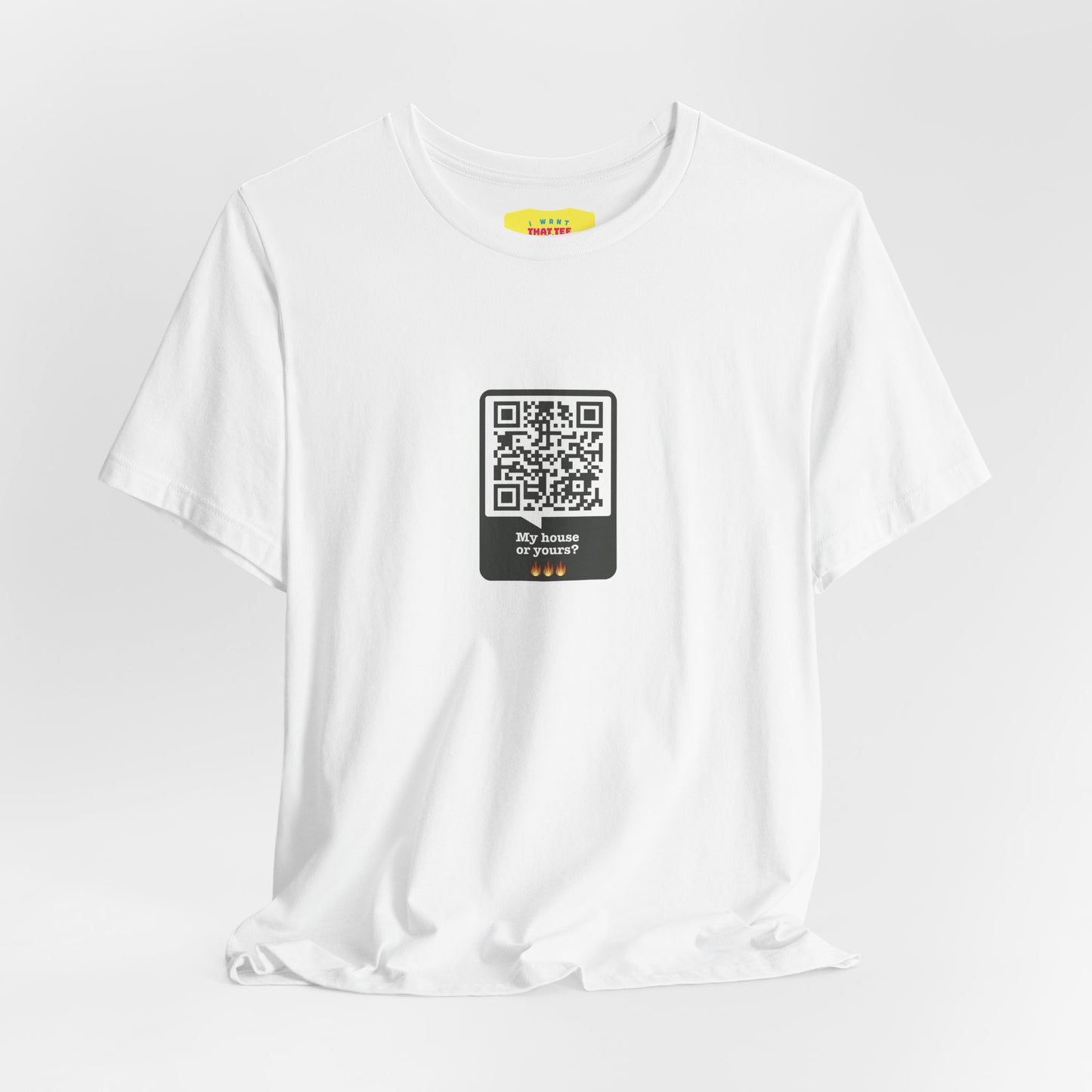 MY HOUSE OR YOURS? - UBER QR JOKE (Unisex Softstyle T-Shirt)