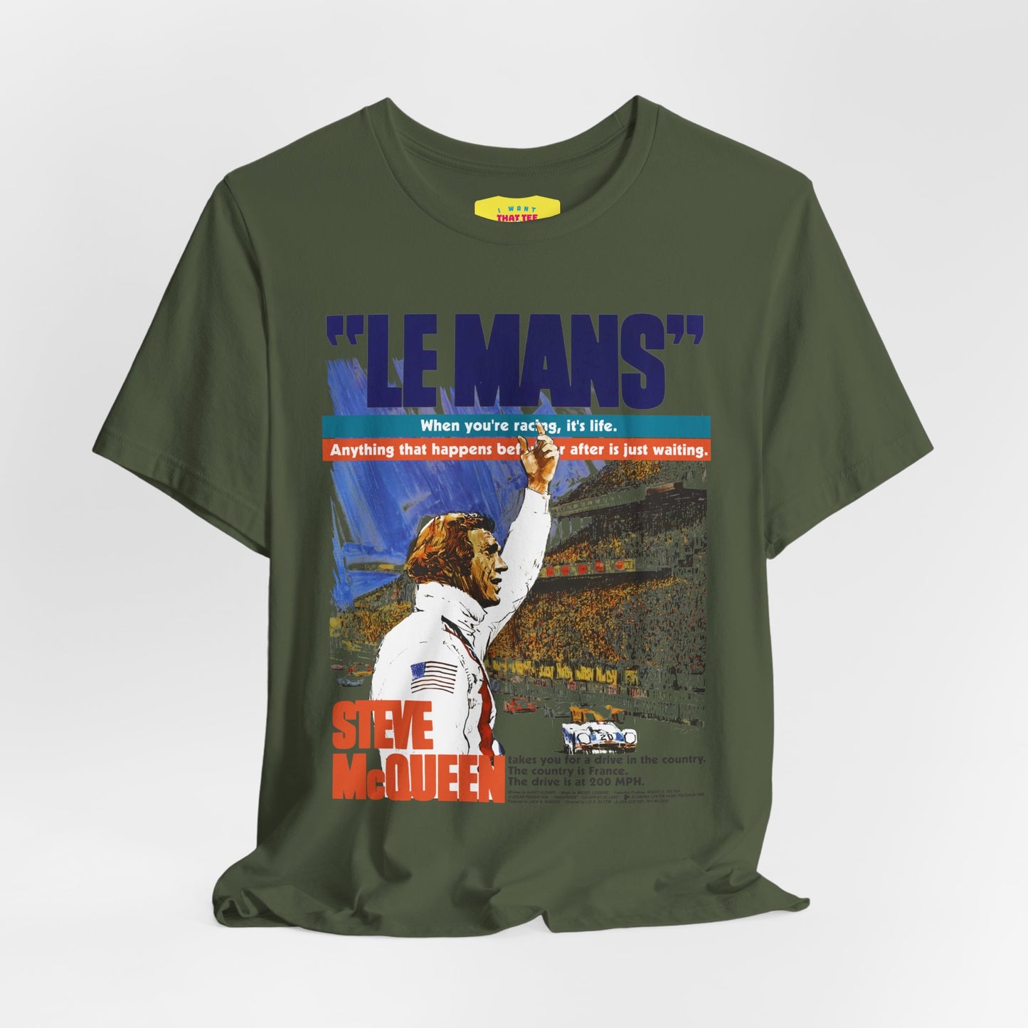 LE MANS MOVIE POSTER (Unisex Jersey Short Sleeve Tee)