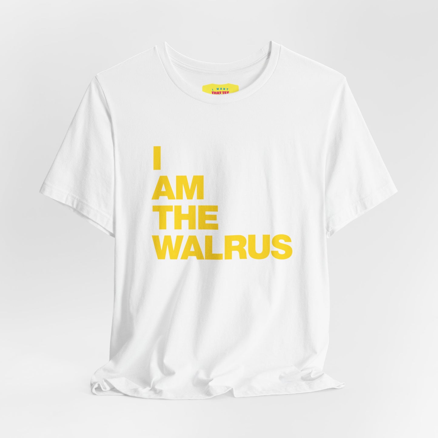 I AM THE WALRUS - THE BEATLES (Yellow text, Unisex Softstyle T-Shirt)