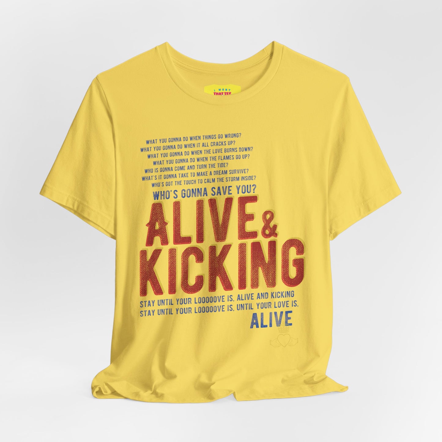 SIMPLE MINDS - ALIVE & KICKING (Unisex Jersey Short Sleeve Tee)