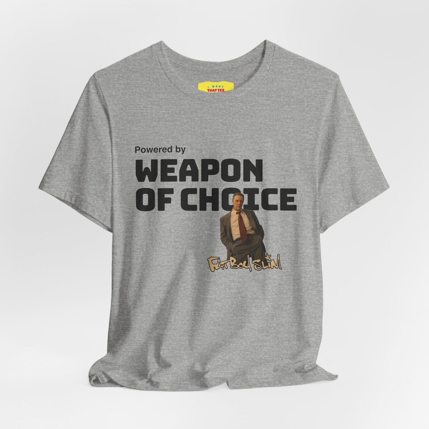 POWERED BY WEAPON OF CHOICE - FATBOY SLIM (Unisex Softstyle T-Shirt)