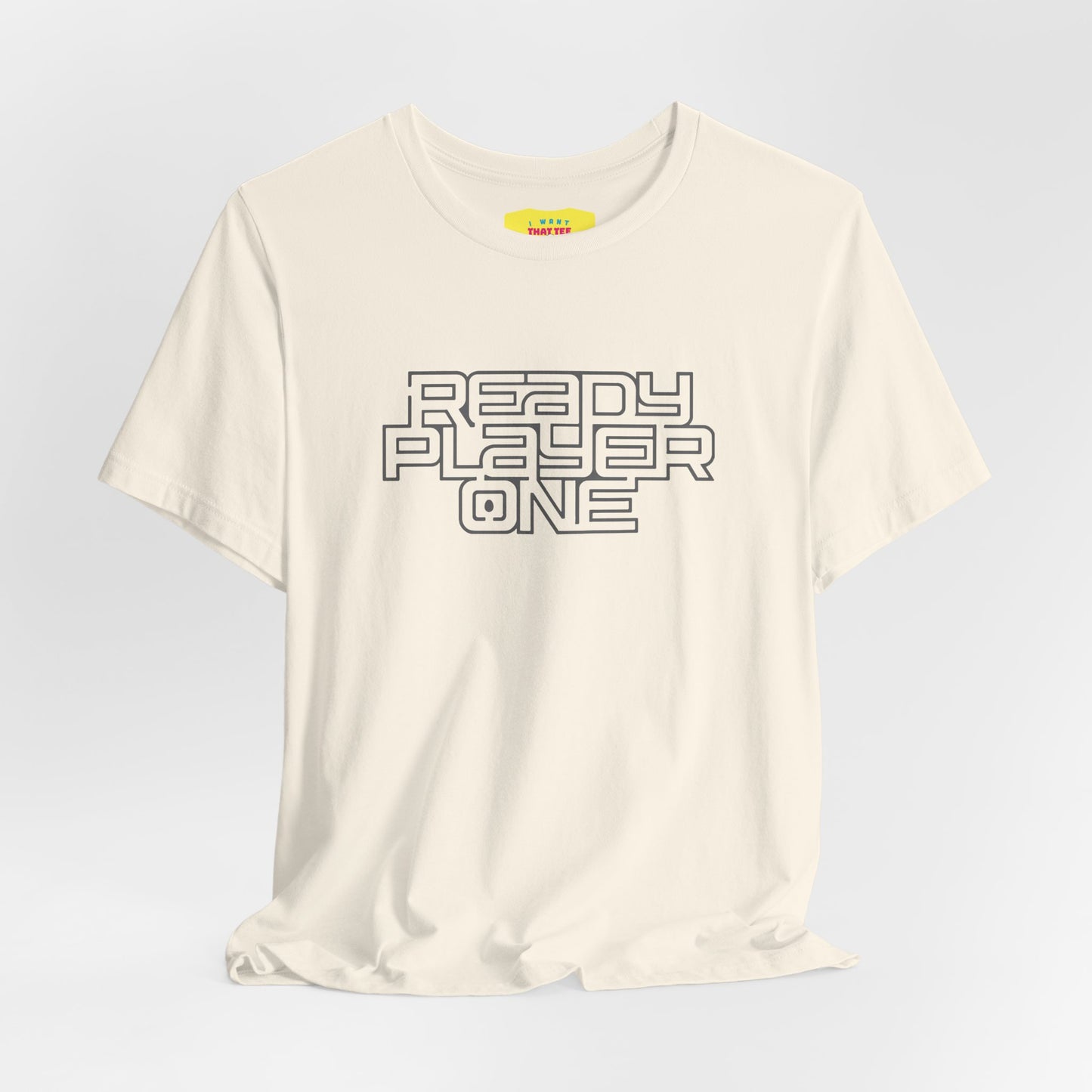 READY PLAYER ONE - STEVEN SPIELBERG'S MOVIE (Grey text, Unisex Softstyle T-Shirt)