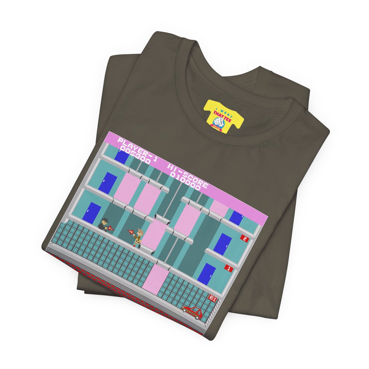 ELEVATOR ACTION ARCADE SCREEN (Unisex Jersey Short Sleeve Tee)