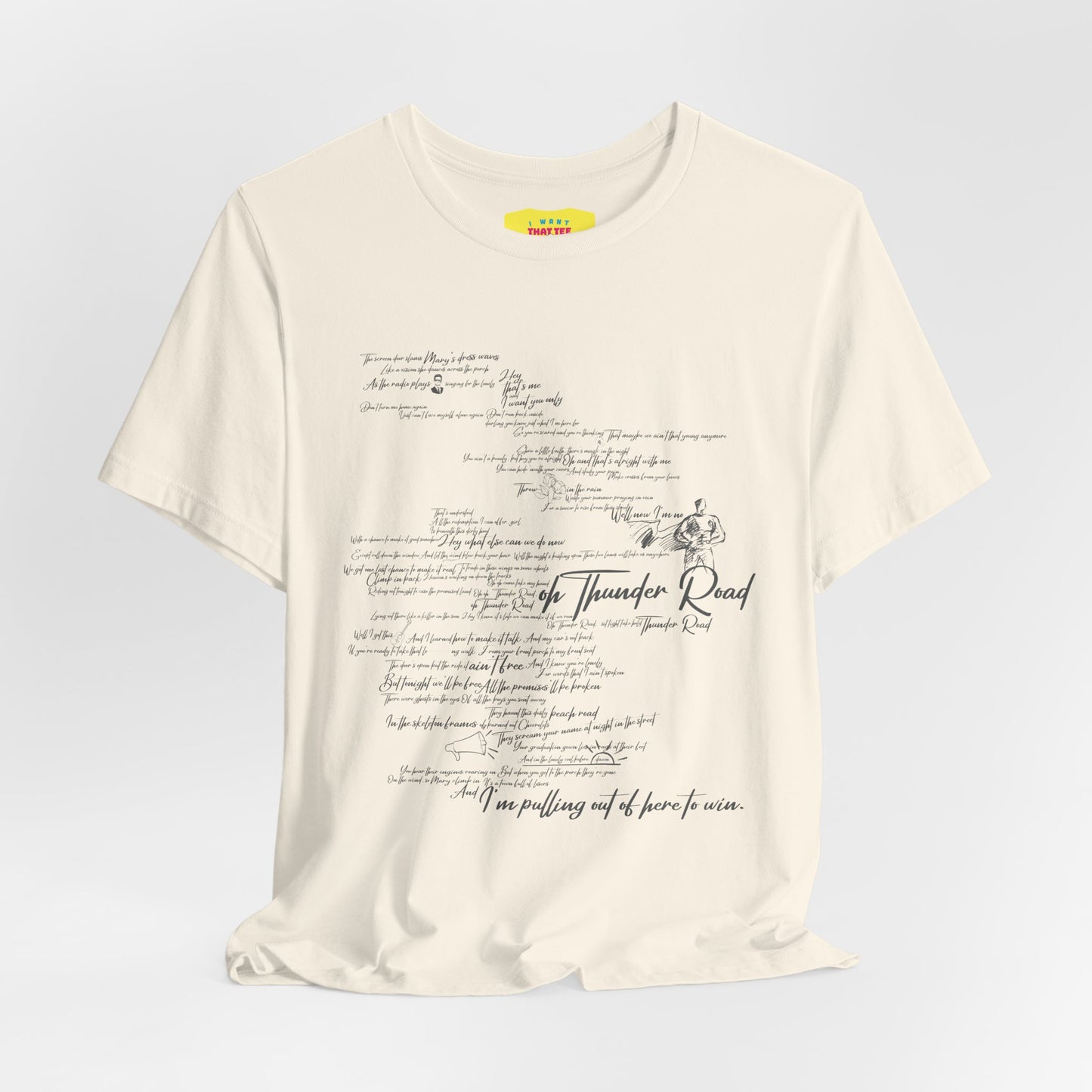 THUNDER ROAD - BRUCE SPRINGSTEEN LYRICS (Unisex Softstyle T-Shirt)