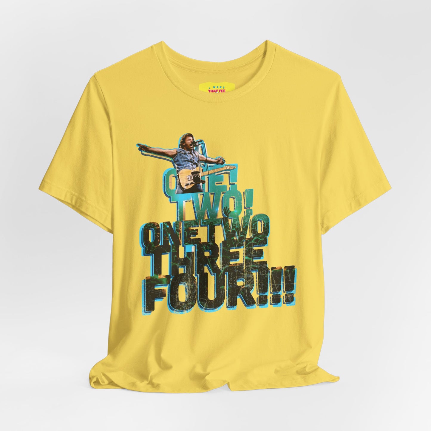 ONE! TWO! ONETWOTHREEFOUR!!! - BRUCE SPRINGSTEEN (Unisex Softstyle T-Shirt)