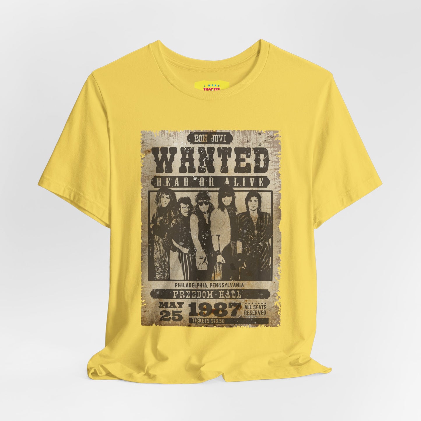 WANTED DEAD OR ALIVE - BON JOVI (Unisex Jersey Short Sleeve Tee)