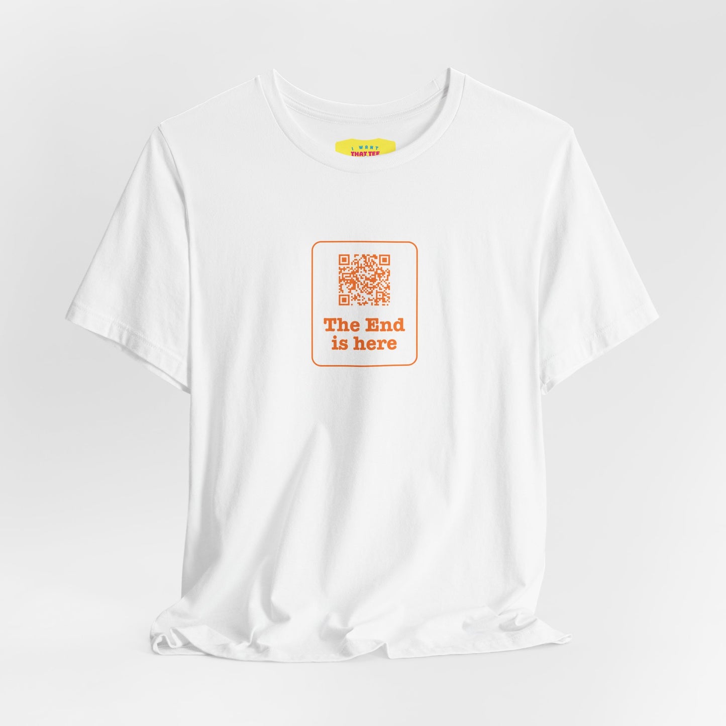 THE END IS HERE - THAT'S ALL FOLKS QR JOKE (Unisex Jersey Short Sleeve Tee)