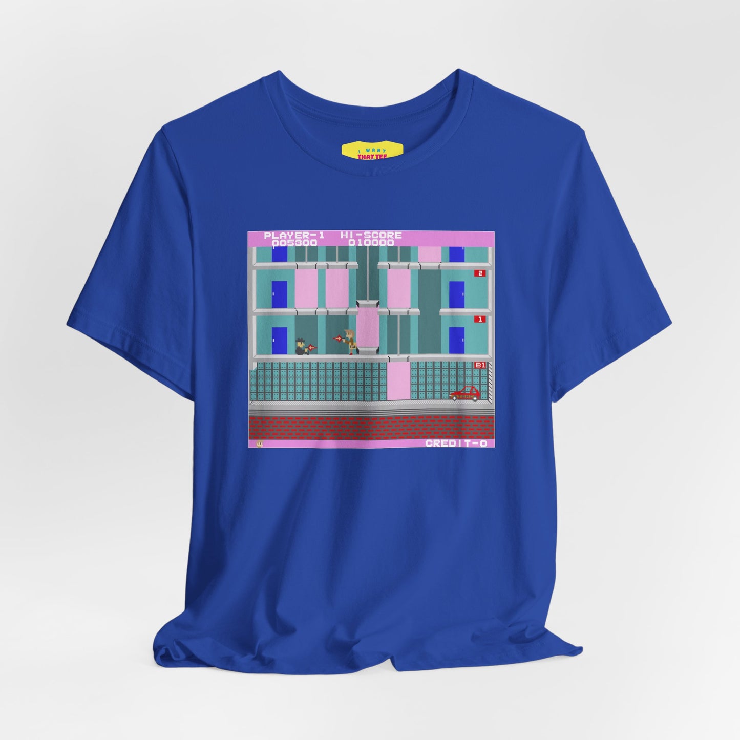 ELEVATOR ACTION ARCADE SCREEN (Unisex Jersey Short Sleeve Tee)