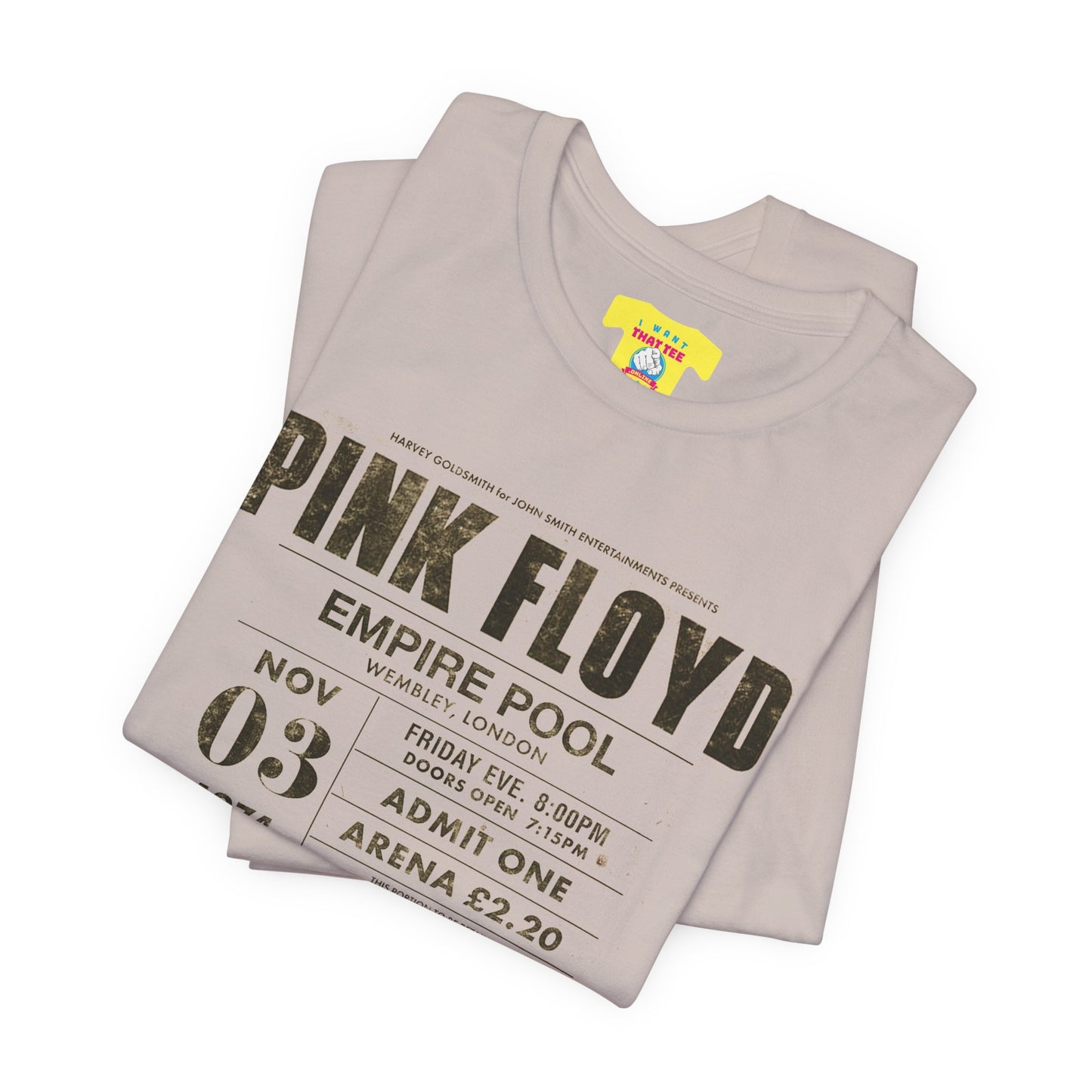 PINK FLOYD EMPIRE POOL CONCERT POSTER (Unisex Jersey Short Sleeve Tee)