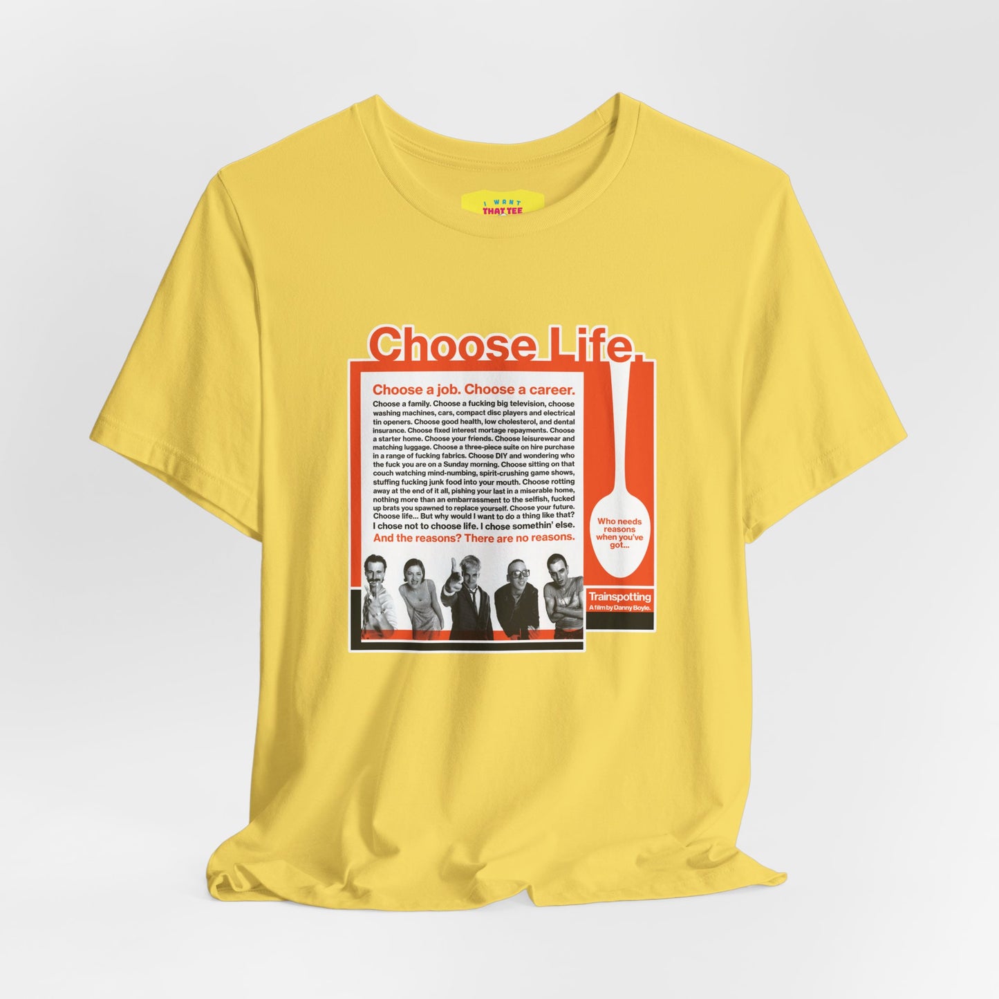 CHOOSE LIFE - TRAINSPOTTING (Unisex Softstyle T-Shirt)