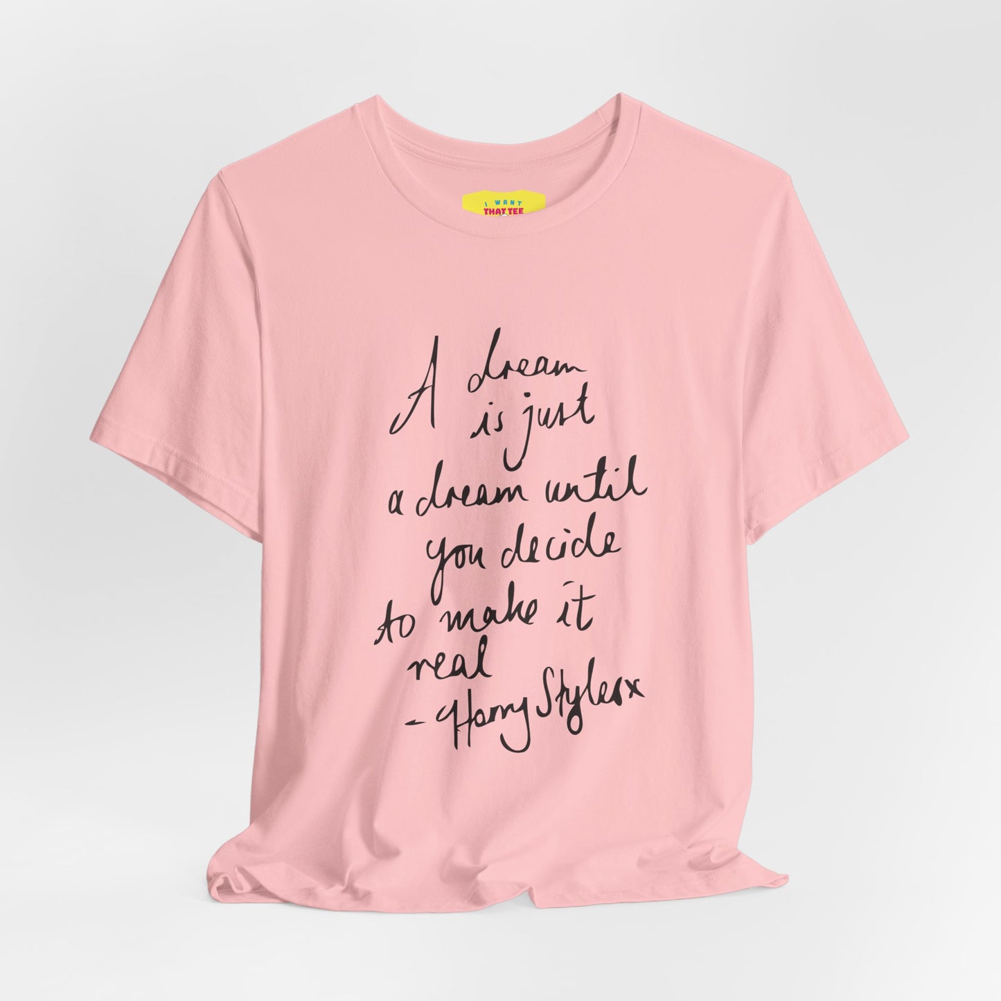 A DREAM IS JUST A DREAM - HARRY STYLES (Black text, Unisex Softstyle T-Shirt)