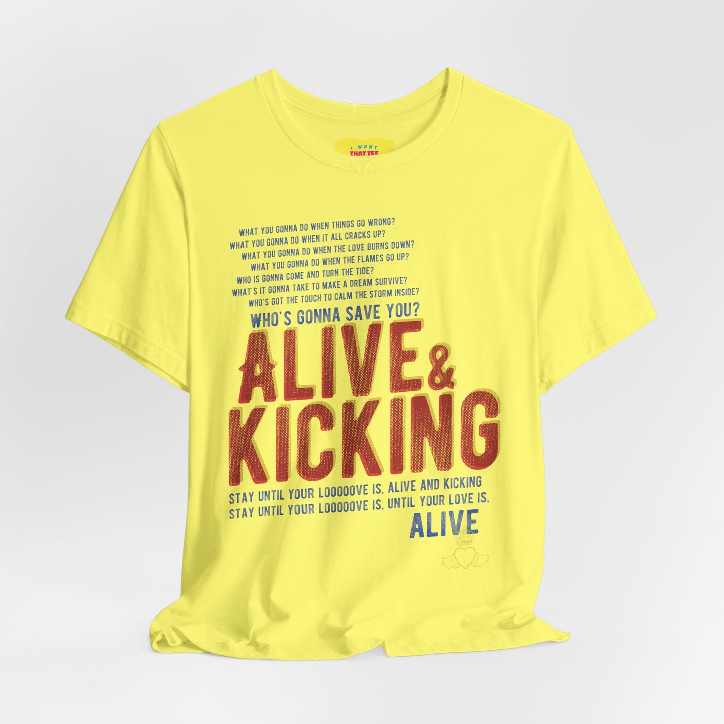 SIMPLE MINDS - ALIVE & KICKING (Unisex Jersey Short Sleeve Tee)