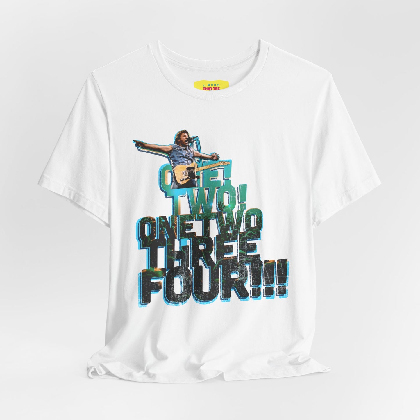 ONE! TWO! ONETWOTHREEFOUR!!! - BRUCE SPRINGSTEEN (Unisex Softstyle T-Shirt)