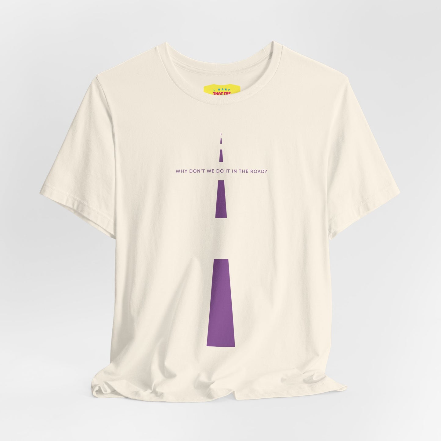 WHY DON'T WE DO IT IN THE ROAD - BEATLES SONG (Violet text, Unisex Softstyle T-Shirt)