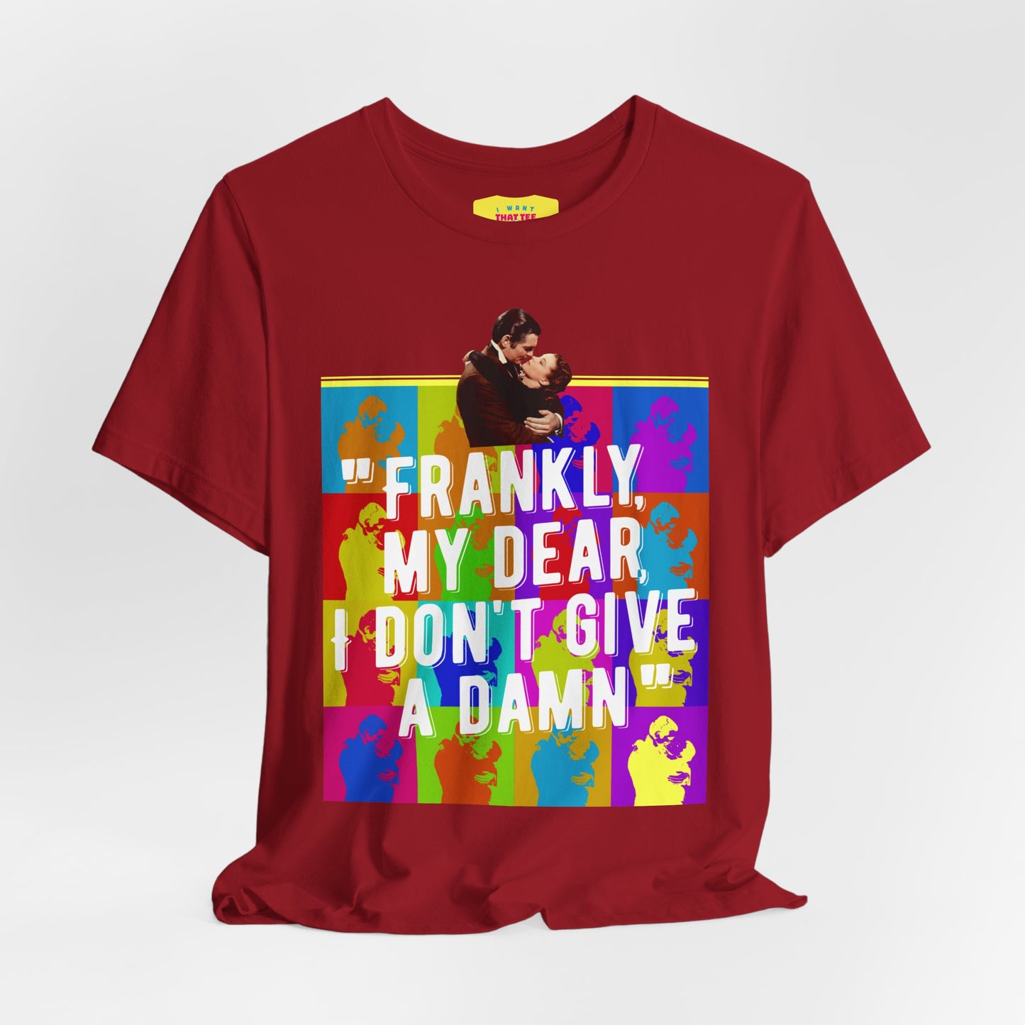 FRANKLY, MY DEAR, I DON'T GIVE A DAMN - GONE WITH THE WIND QUOTE (Unisex Jersey Short Sleeve Tee)