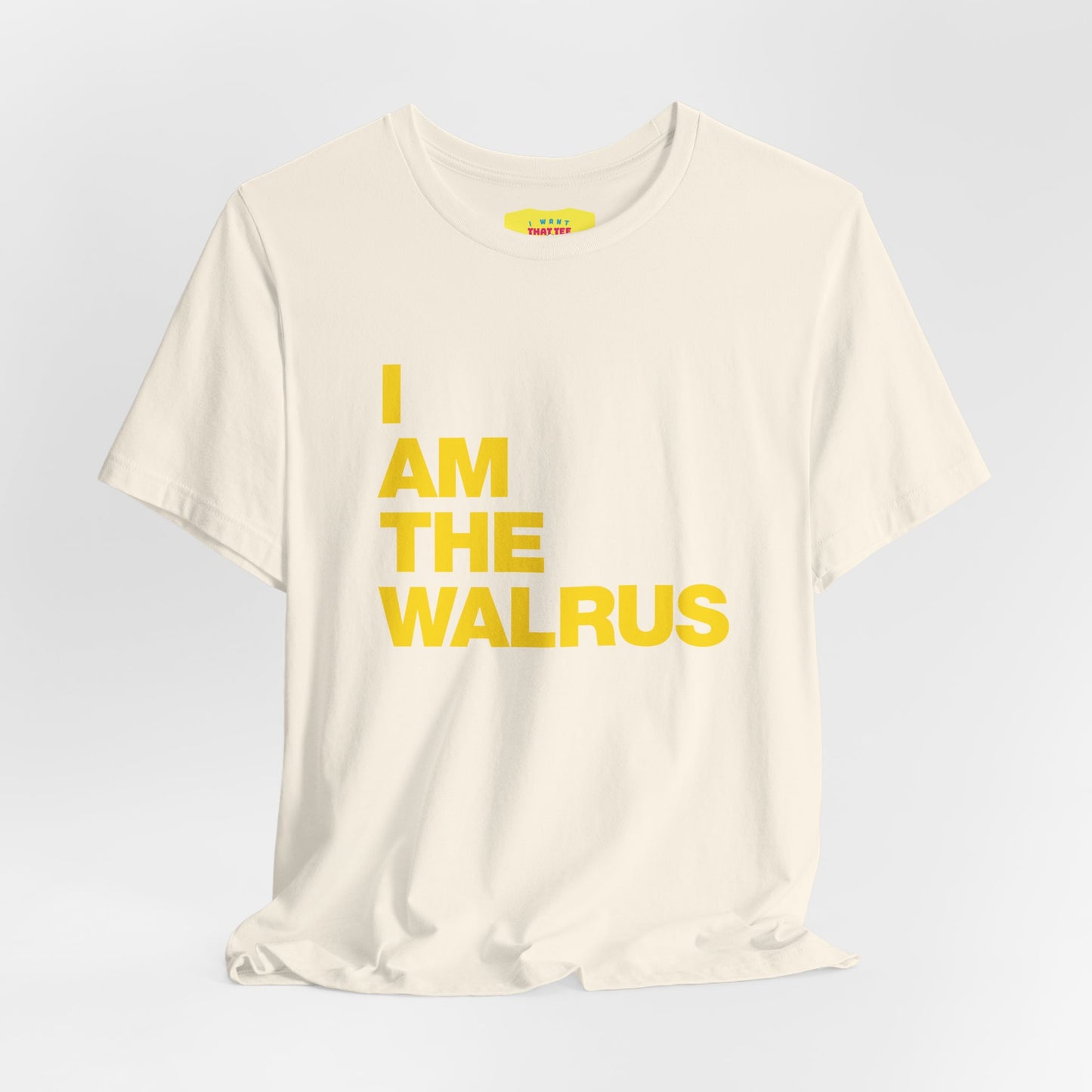 I AM THE WALRUS - THE BEATLES (Yellow text, Unisex Softstyle T-Shirt)