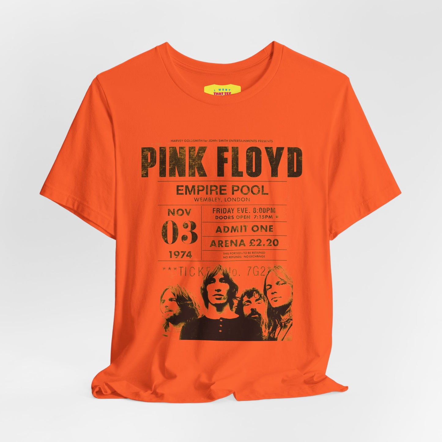 PINK FLOYD EMPIRE POOL CONCERT POSTER (Unisex Jersey Short Sleeve Tee)