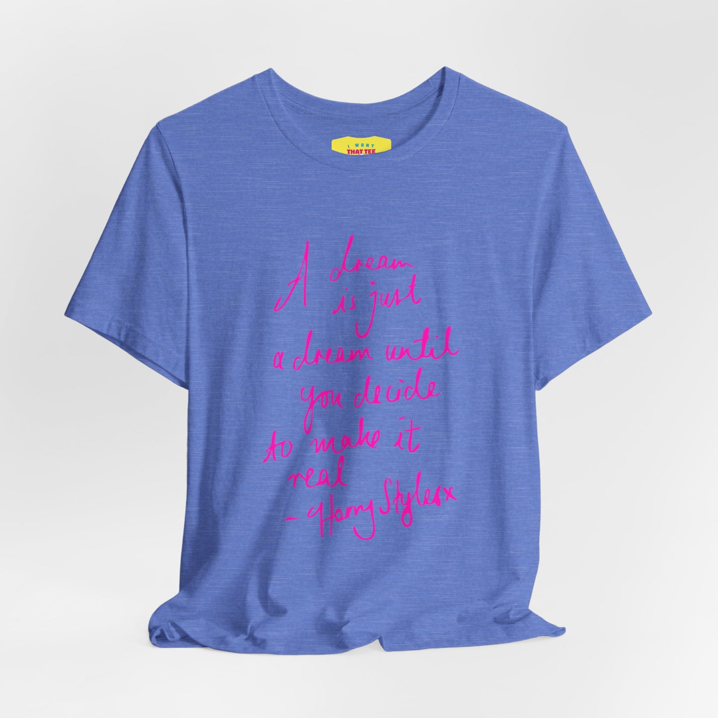 A DREAM IS JUST A DREAM - HARRY STYLES (Pink text, Unisex Softstyle T-Shirt)