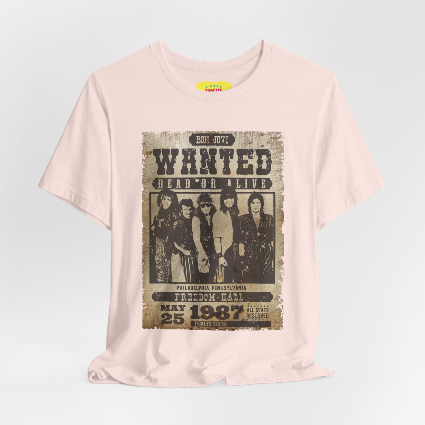 WANTED DEAD OR ALIVE - BON JOVI (Unisex Jersey Short Sleeve Tee)