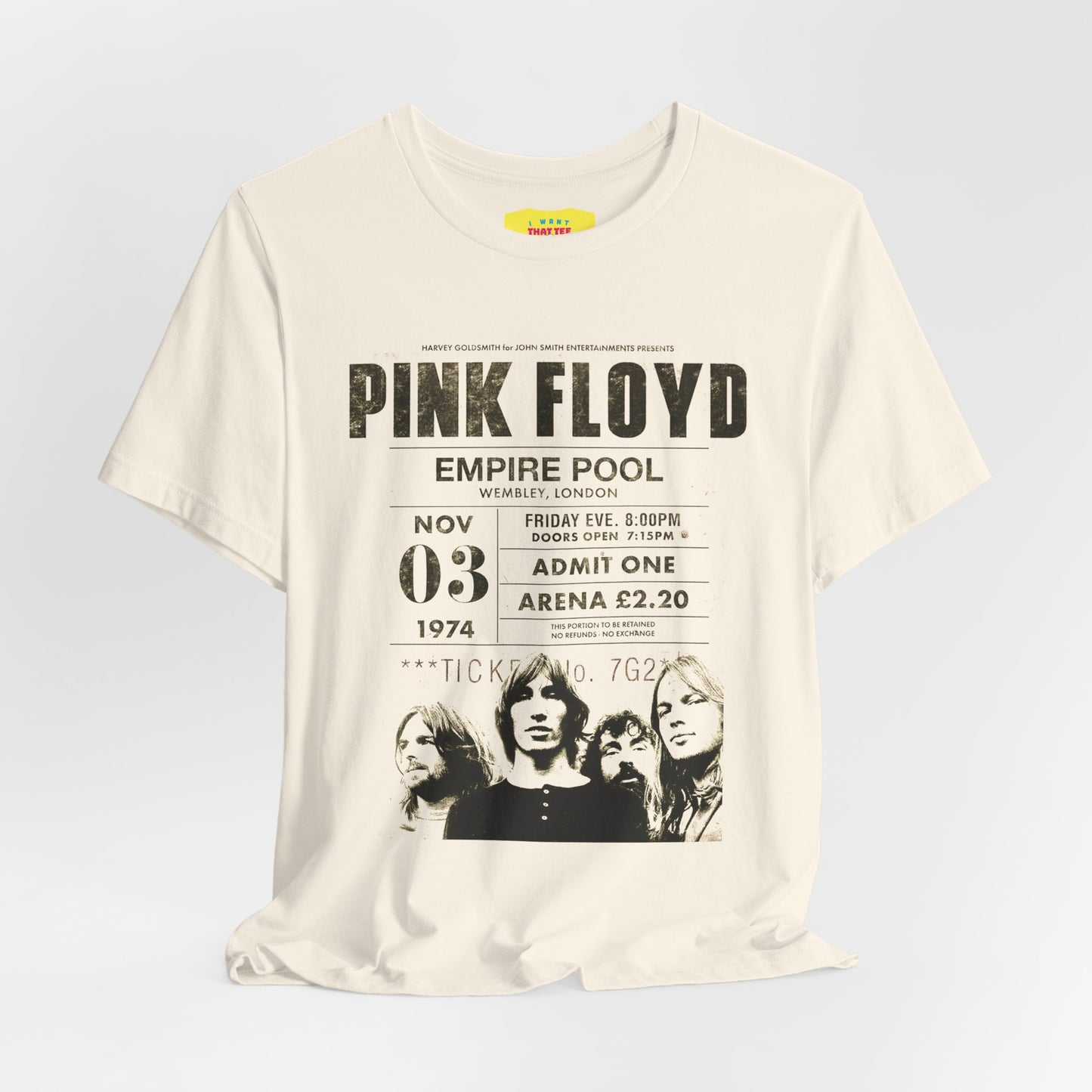 PINK FLOYD EMPIRE POOL CONCERT POSTER (Unisex Jersey Short Sleeve Tee)