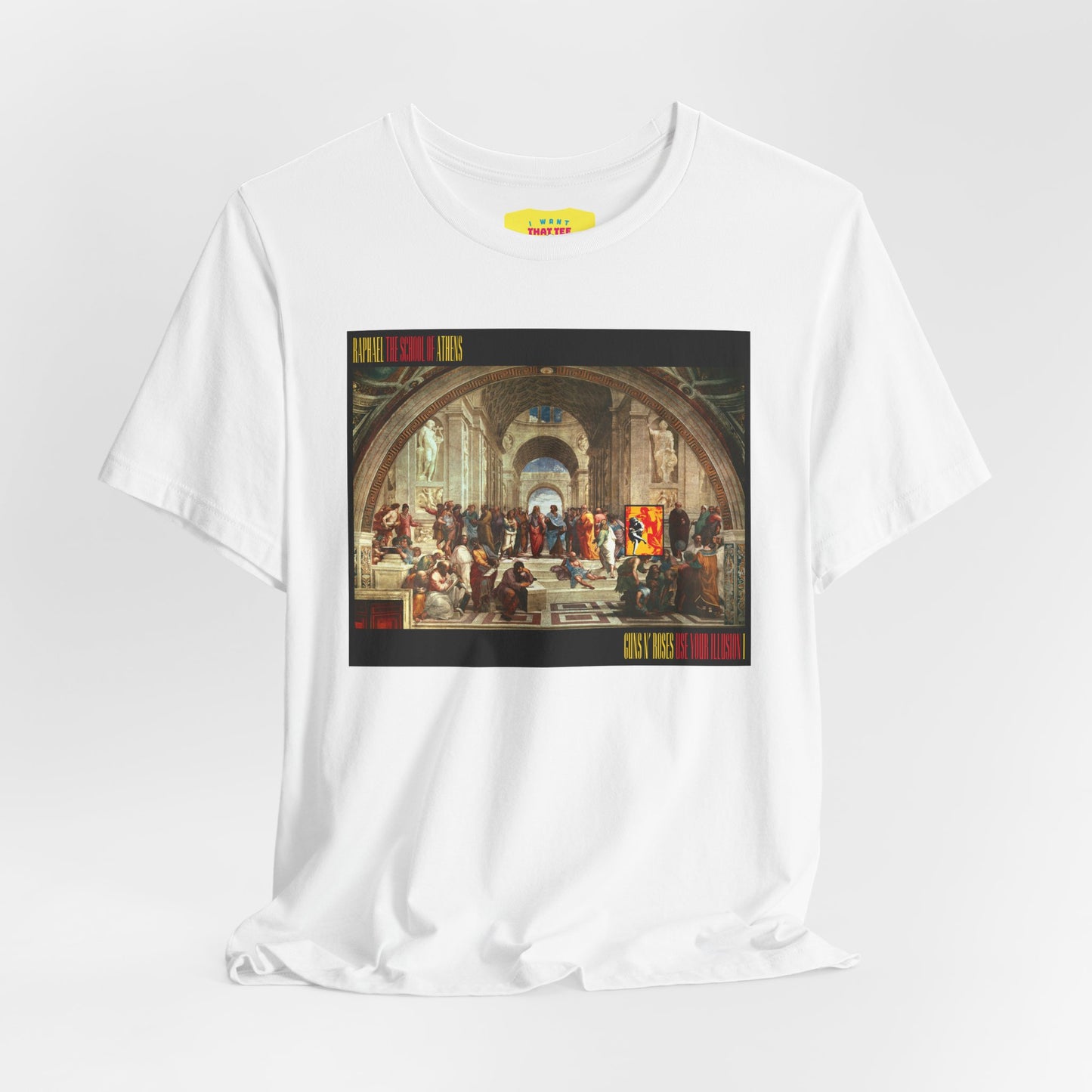 GUNS N ROSES - USE YOUR ILLUSION I & II ALBUM COVER + RAPHAEL ART (Unisex Jersey Short Sleeve Tee)