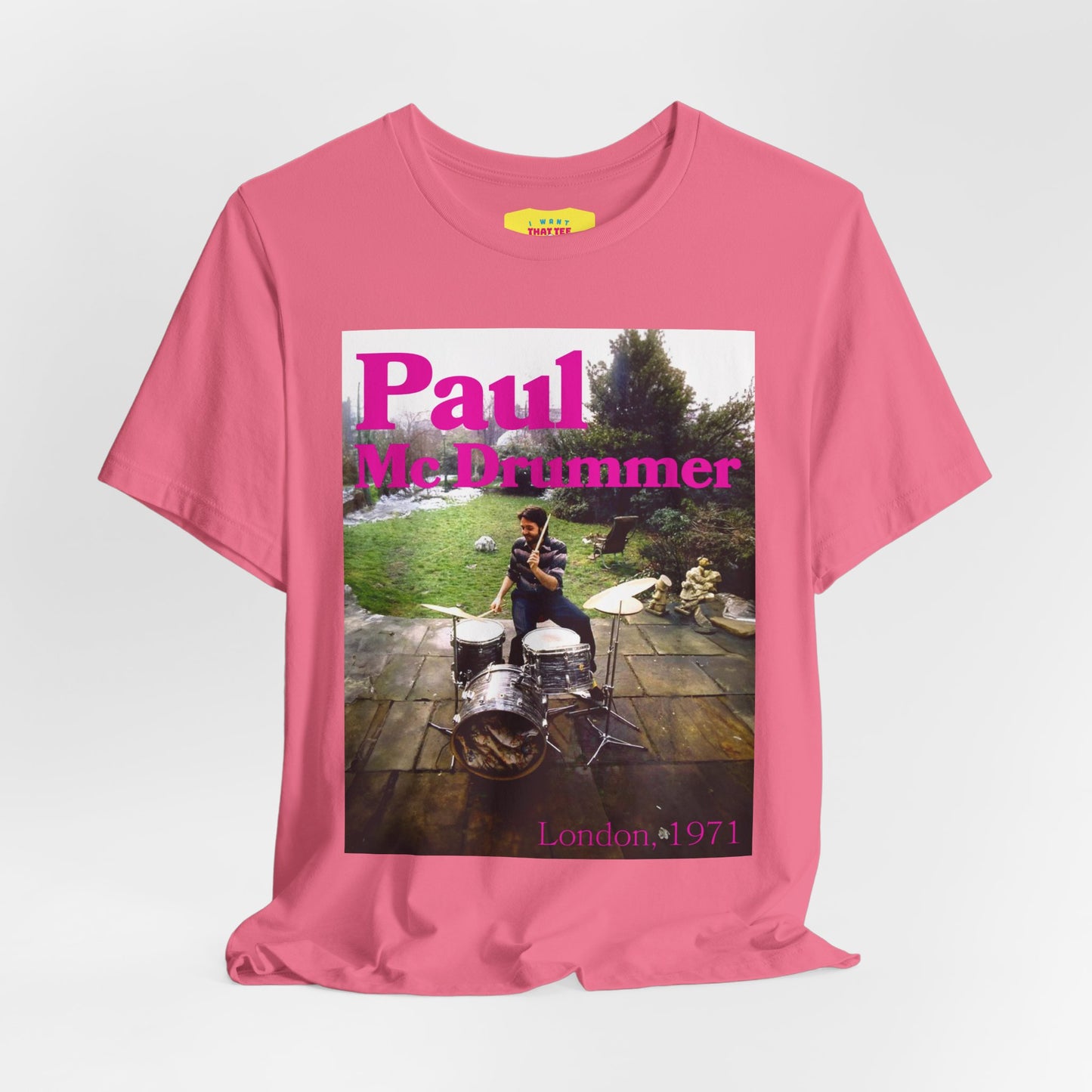 PAUL MC DRUMMER - PAUL MC CARTNEY AT DRUMS (Unisex Jersey Short Sleeve Tee)