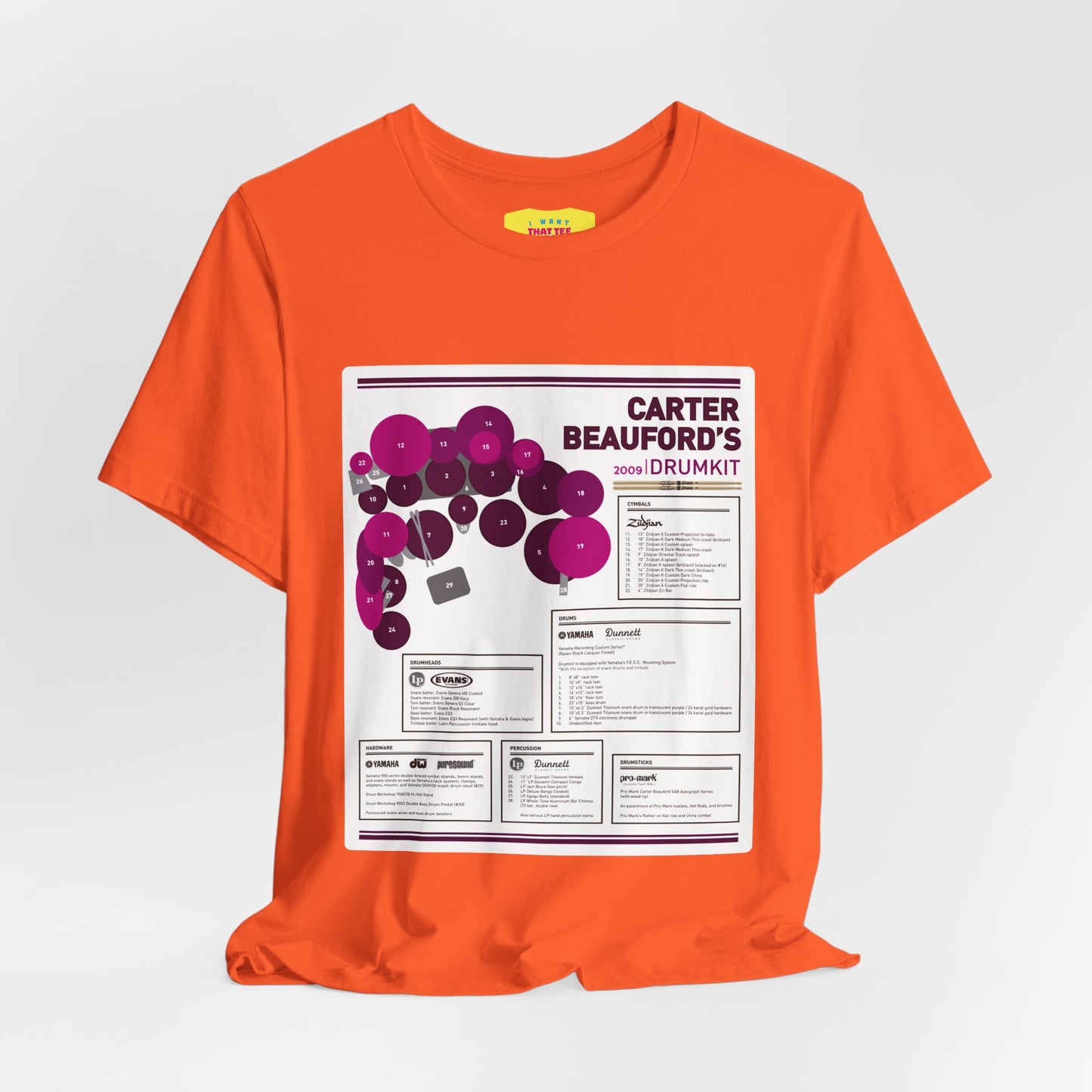 CARTER BEAUFORD 2009 DRUMKIT (Unisex Softstyle T-Shirt)