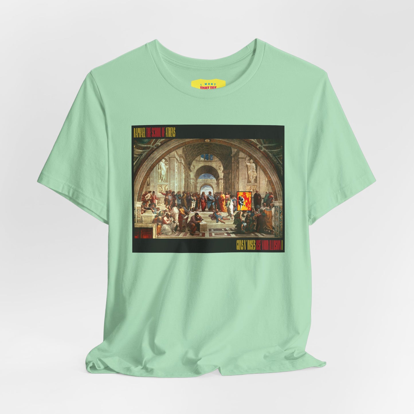 GUNS N ROSES - USE YOUR ILLUSION I & II ALBUM COVER + RAPHAEL ART (Unisex Jersey Short Sleeve Tee)