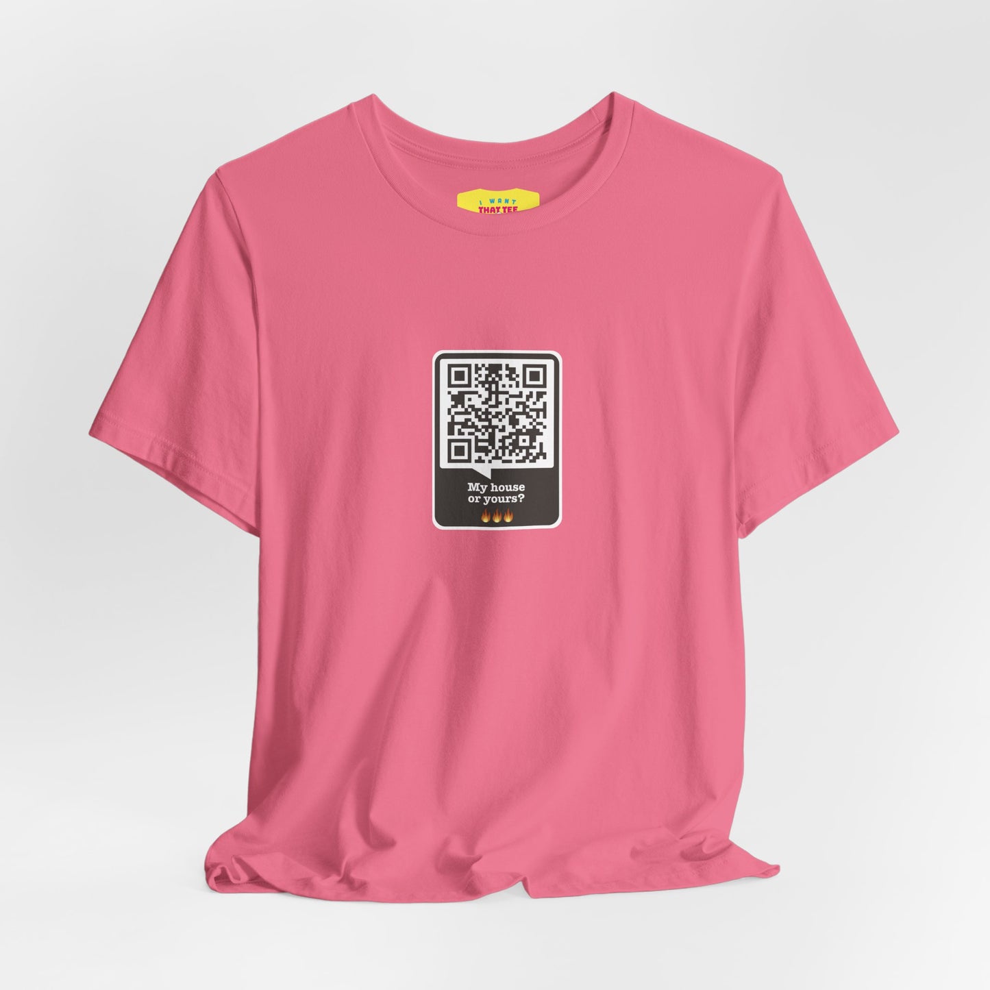 MY HOUSE OR YOURS? - UBER QR JOKE (Unisex Softstyle T-Shirt)