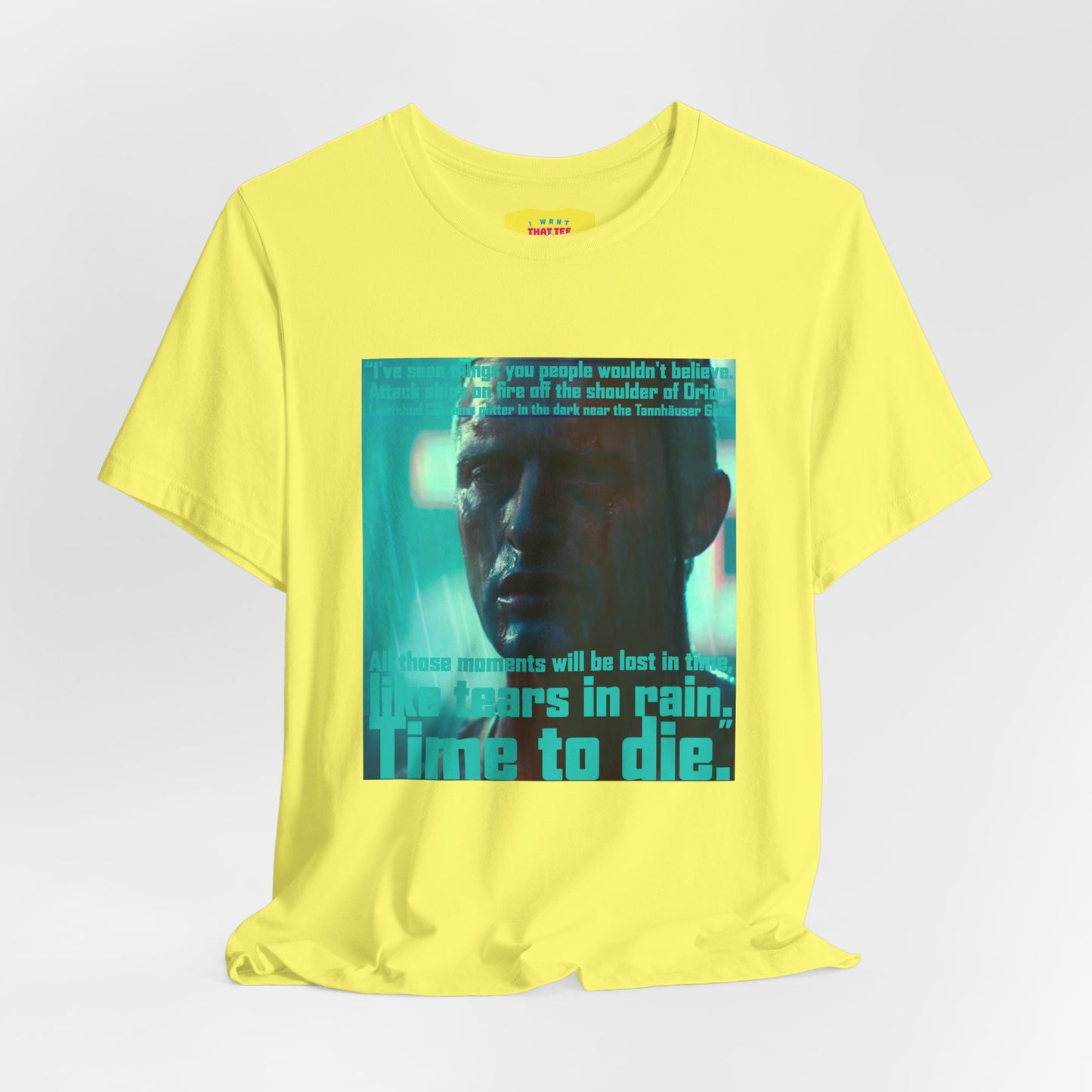 TEARS IN RAIN - BLADE RUNNER QUOTE (Unisex Softstyle T-Shirt)