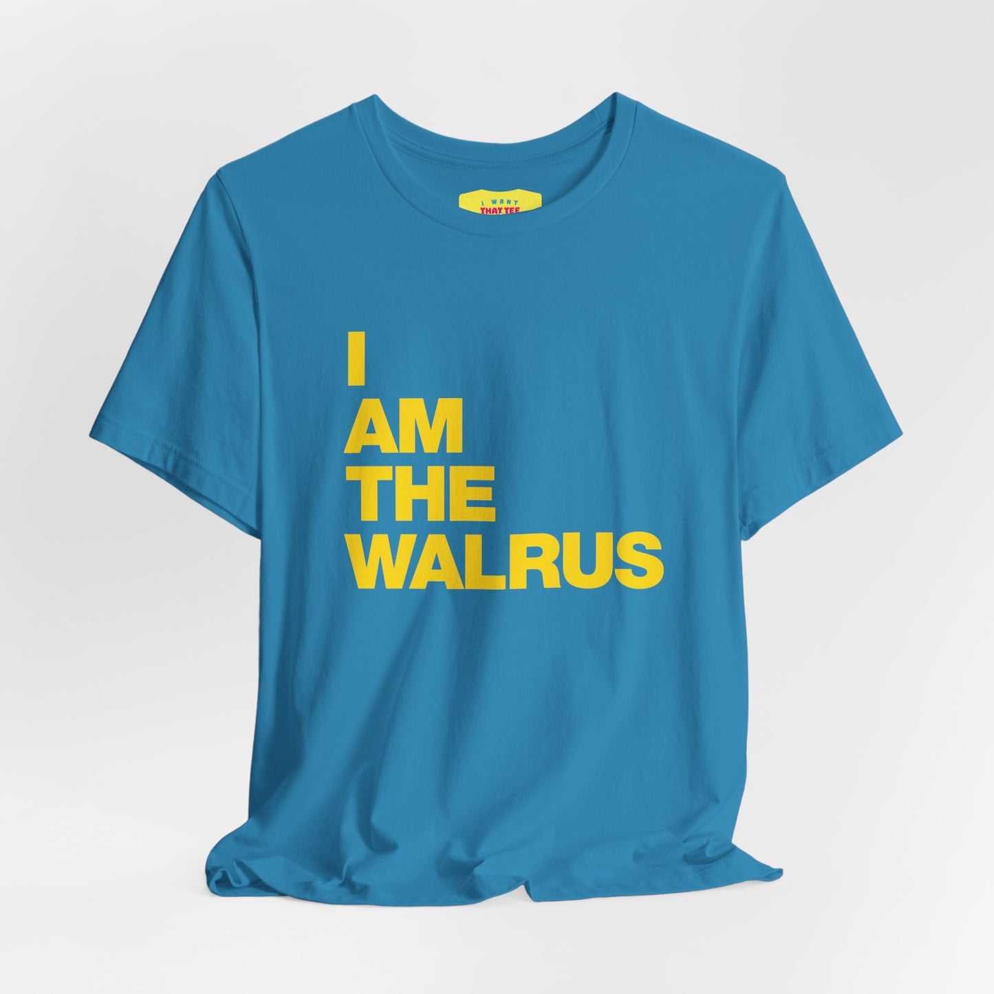 I AM THE WALRUS - THE BEATLES (Yellow text, Unisex Softstyle T-Shirt)