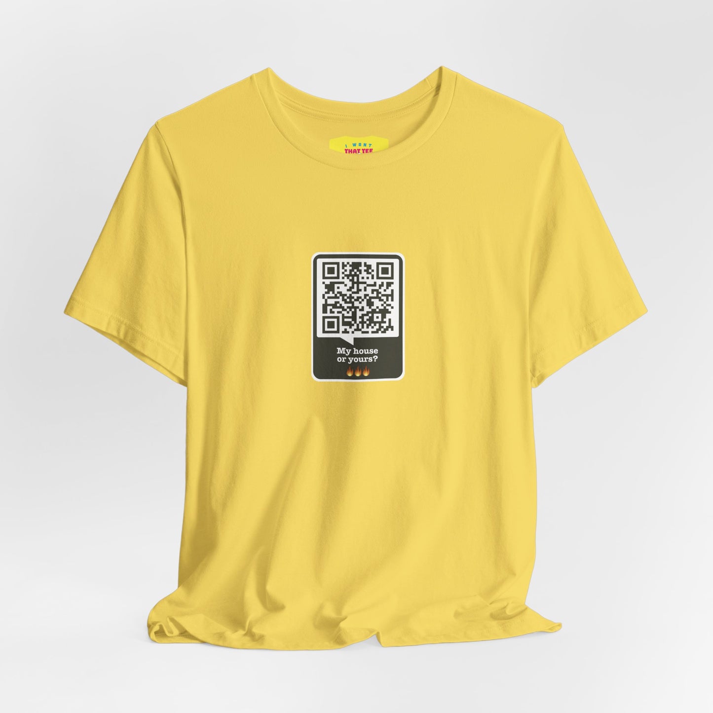 MY HOUSE OR YOURS? - UBER QR JOKE (Unisex Softstyle T-Shirt)