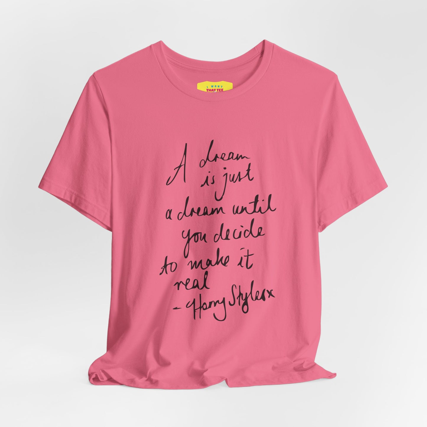 A DREAM IS JUST A DREAM - HARRY STYLES (Black text, Unisex Softstyle T-Shirt)