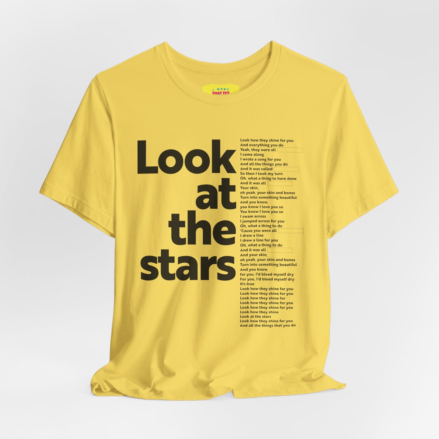 YELLOW - COLDPLAY LYRICS (Unisex Softstyle T-Shirt)