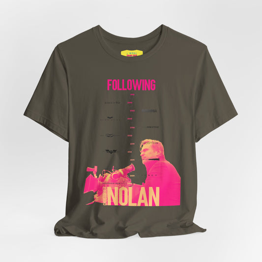 FOLLOWING CHRISTOPHER NOLAN (Unisex Jersey Short Sleeve Tee)